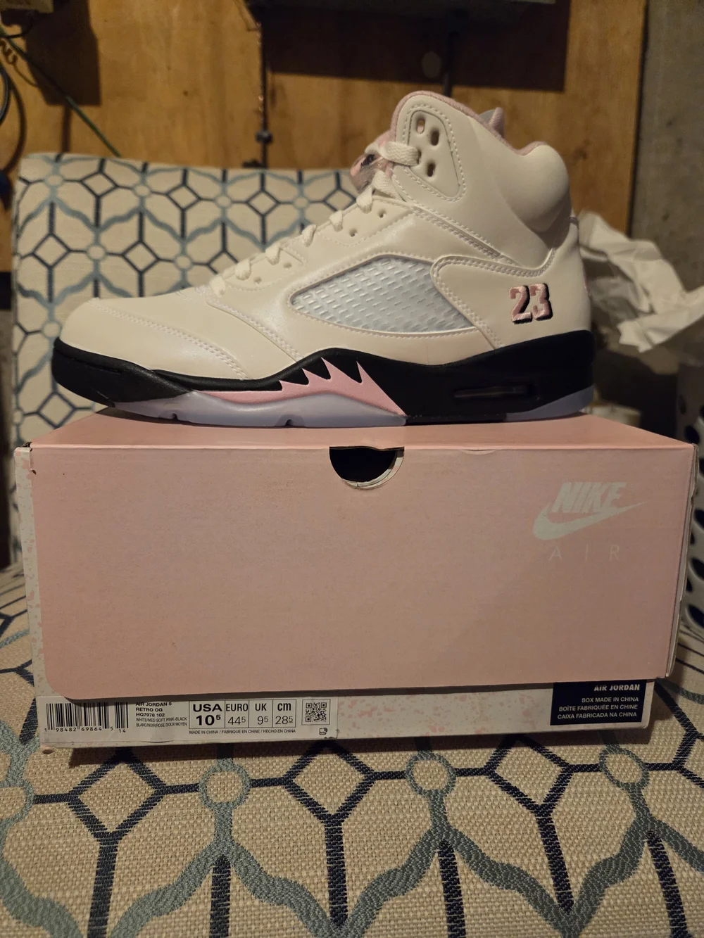 Jordan 5 Retro men’s Sneakers in White and Pink - Retro High Top